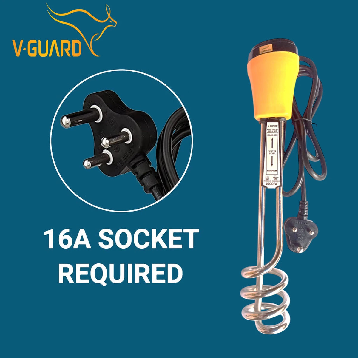 V GUARD WATER HEATER  | WATTAGE 1000W