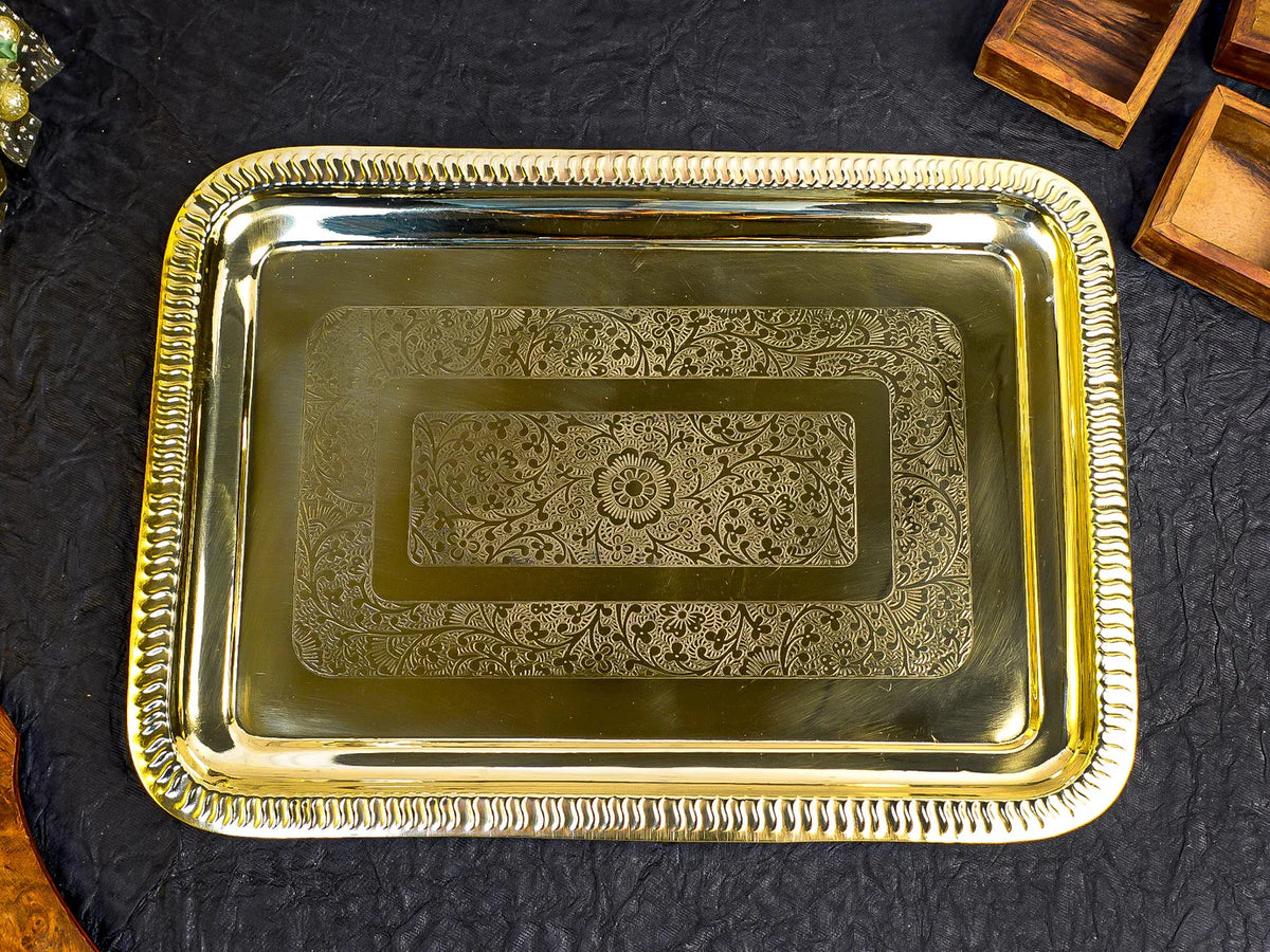PURE BRASS SERVING SQUARE TRAY