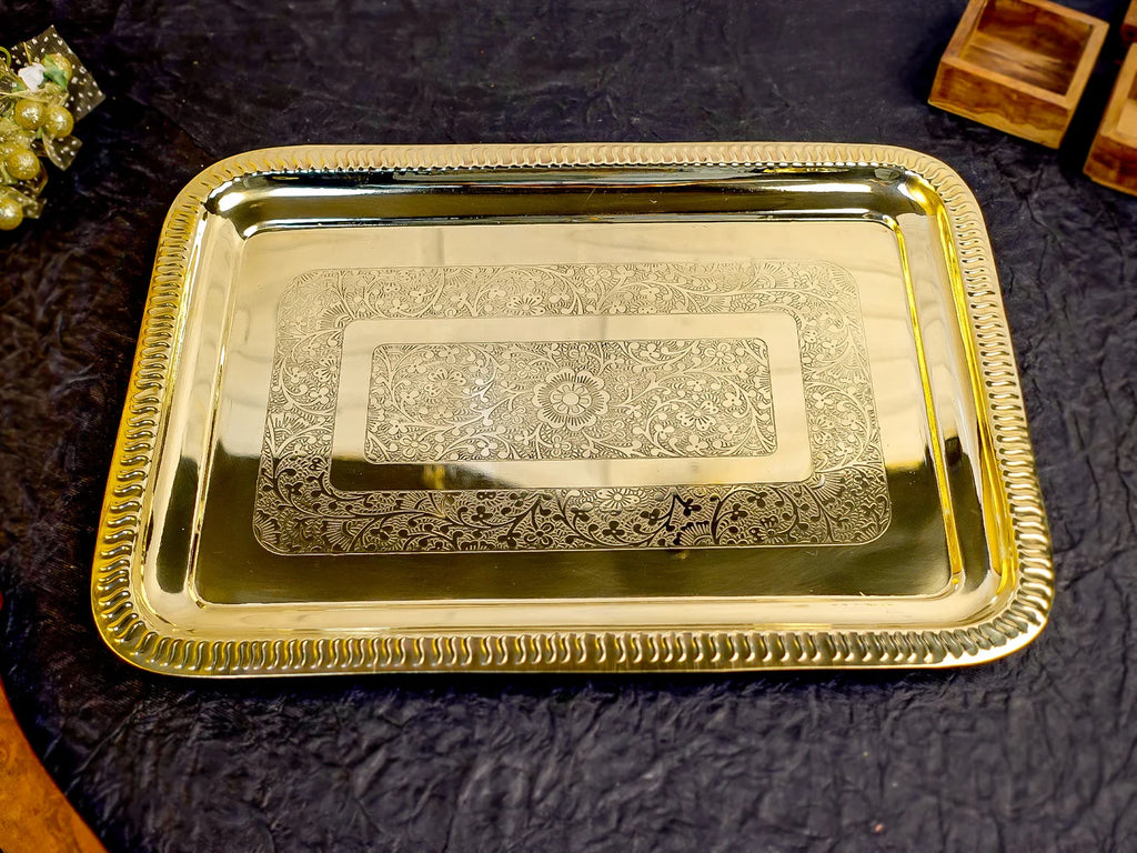 PURE BRASS SERVING SQUARE TRAY