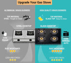 BUTTERFLY GLASS TOP TRIO  3 BUR  GAS STOVE