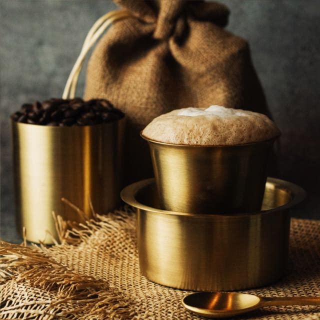 BRASS COFFEE FILTER AND BRASS TAWARA SET