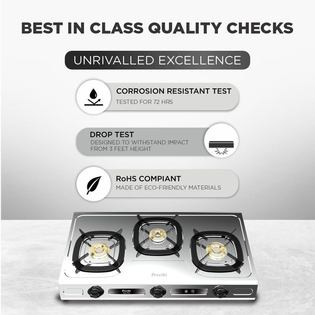 PREETHI GLORY PLUS-3 BUR GAS STOVE