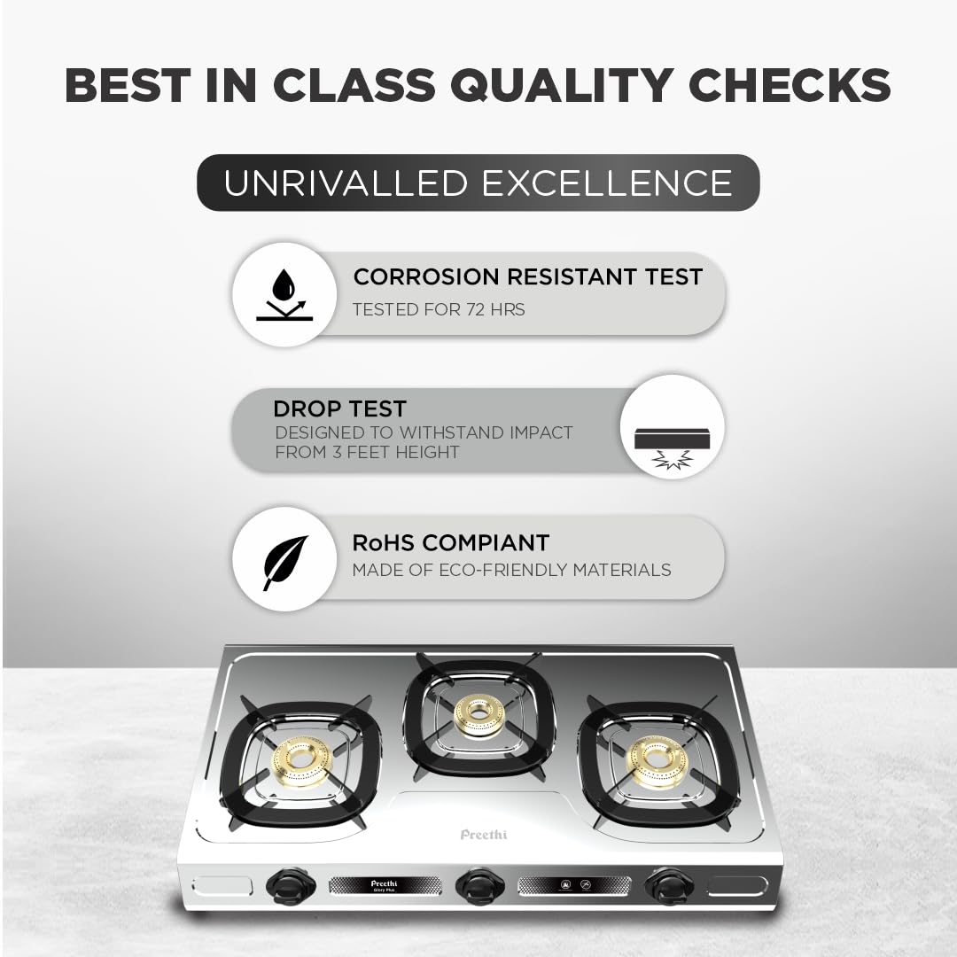 PREETHI GLORY PLUS-3 BUR GAS STOVE