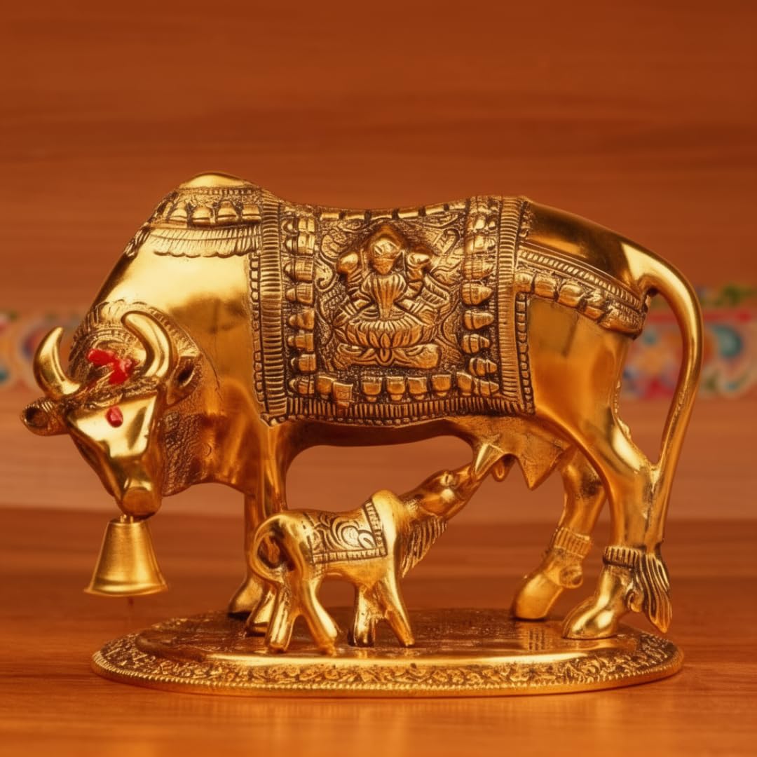 COW AND CALF KAMDHENU SCULPTURES