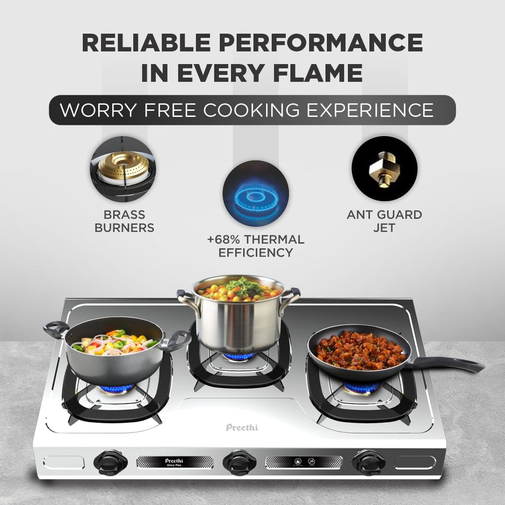 PREETHI GLORY PLUS-3 BUR GAS STOVE