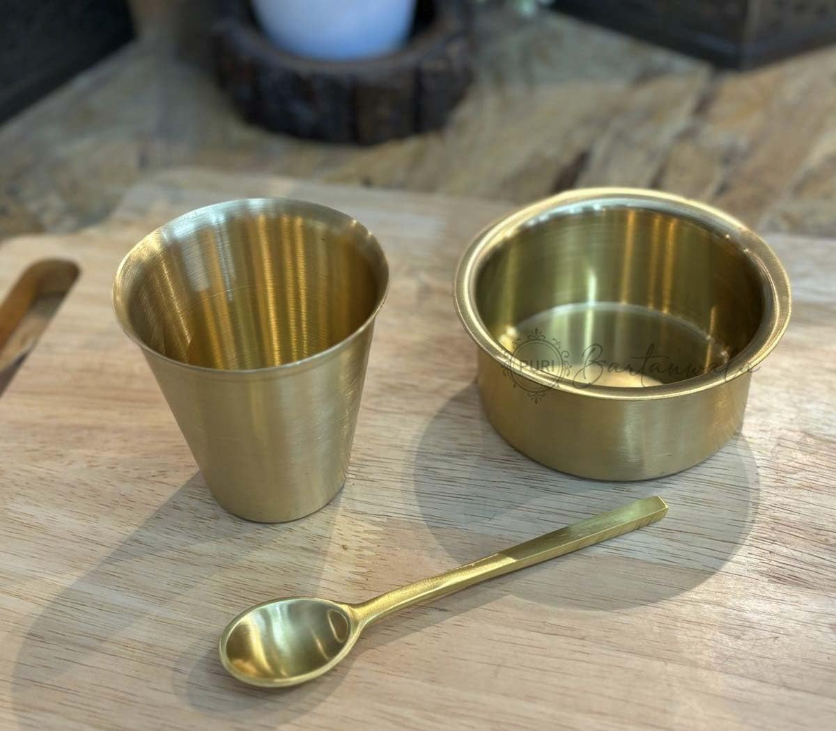 BRASS COFFEE FILTER AND BRASS TAWARA SET