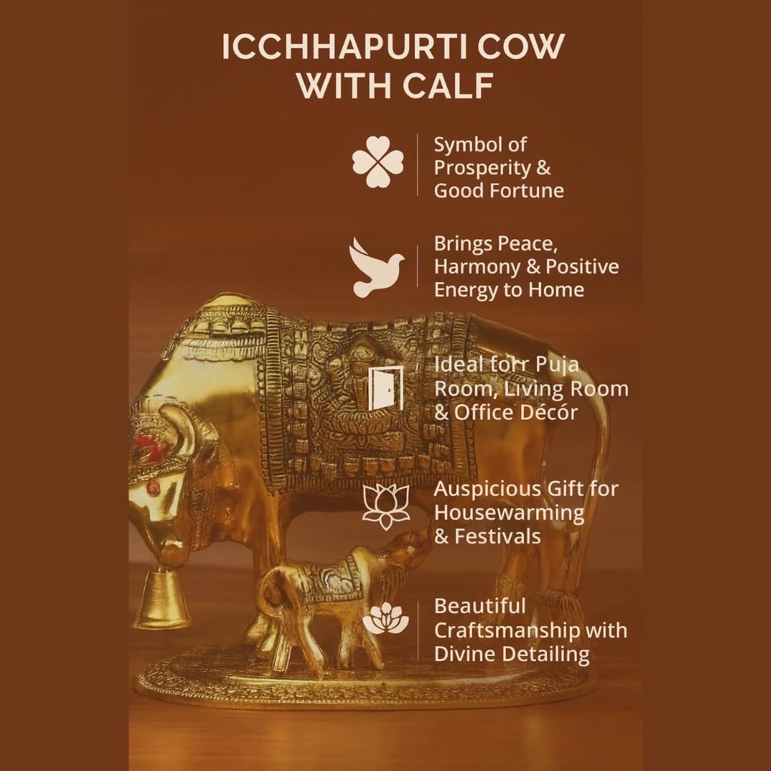 COW AND CALF KAMDHENU SCULPTURES