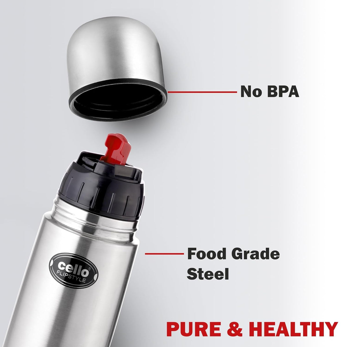 CELLO FLIP STYLE SS FLASK