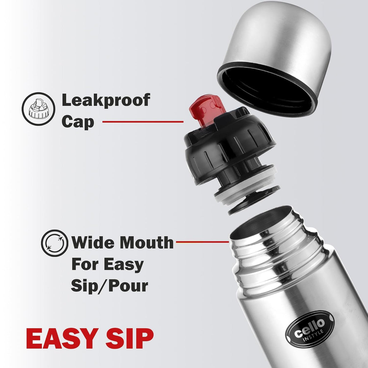CELLO FLIP STYLE SS FLASK