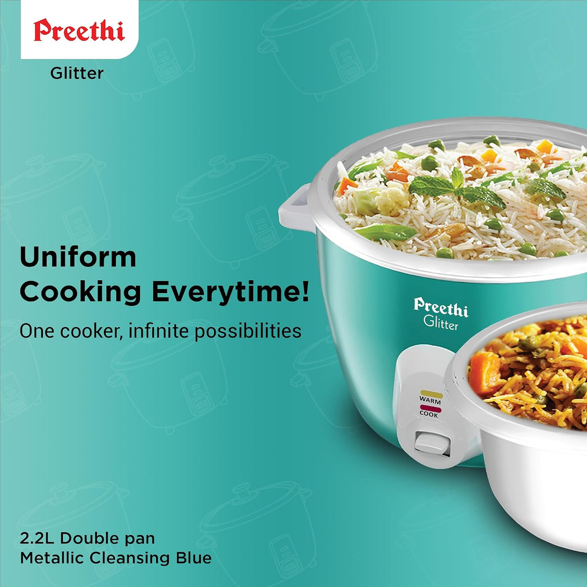 PREETHI GLITTER RICE COOKER-RC336 DP