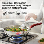 PRESTIGE Prestige Stainless Steel 3 Pc Cookware Set with 2 Glass Lids | FRY PAN,KADAI,SASPAN-3 PCS SET