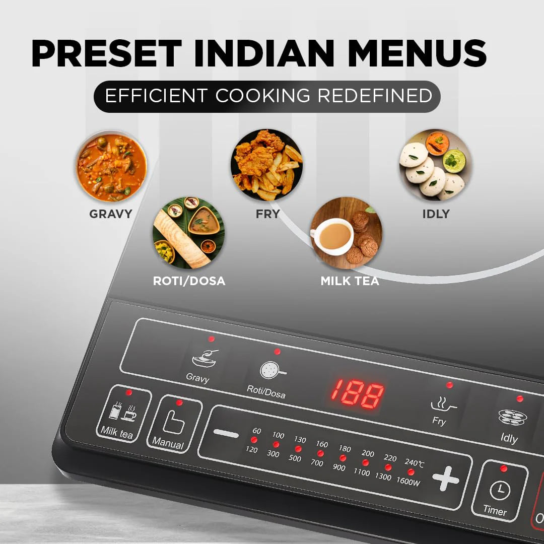 PREETHI TRENDY + INDUCTION COOK TOP |1600W