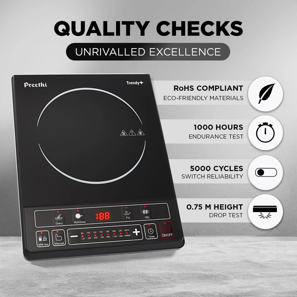 PREETHI TRENDY + INDUCTION COOK TOP |1600W